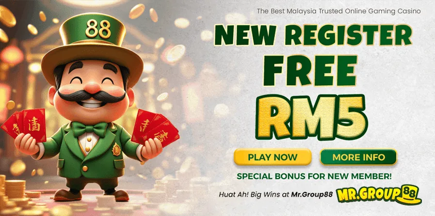 Banner MrGroup88 bonus RM5 percuma untuk ahli baharu