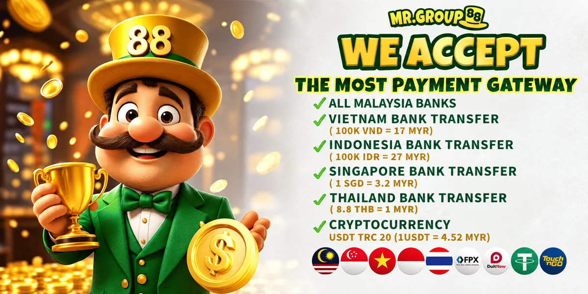Banner MrGroup88 senarai kaedah pembayaran yang diterima
