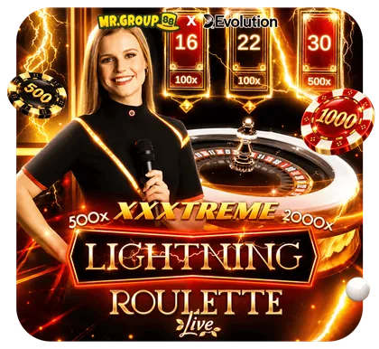 Meja live Lightning Roulette di MrGroup88